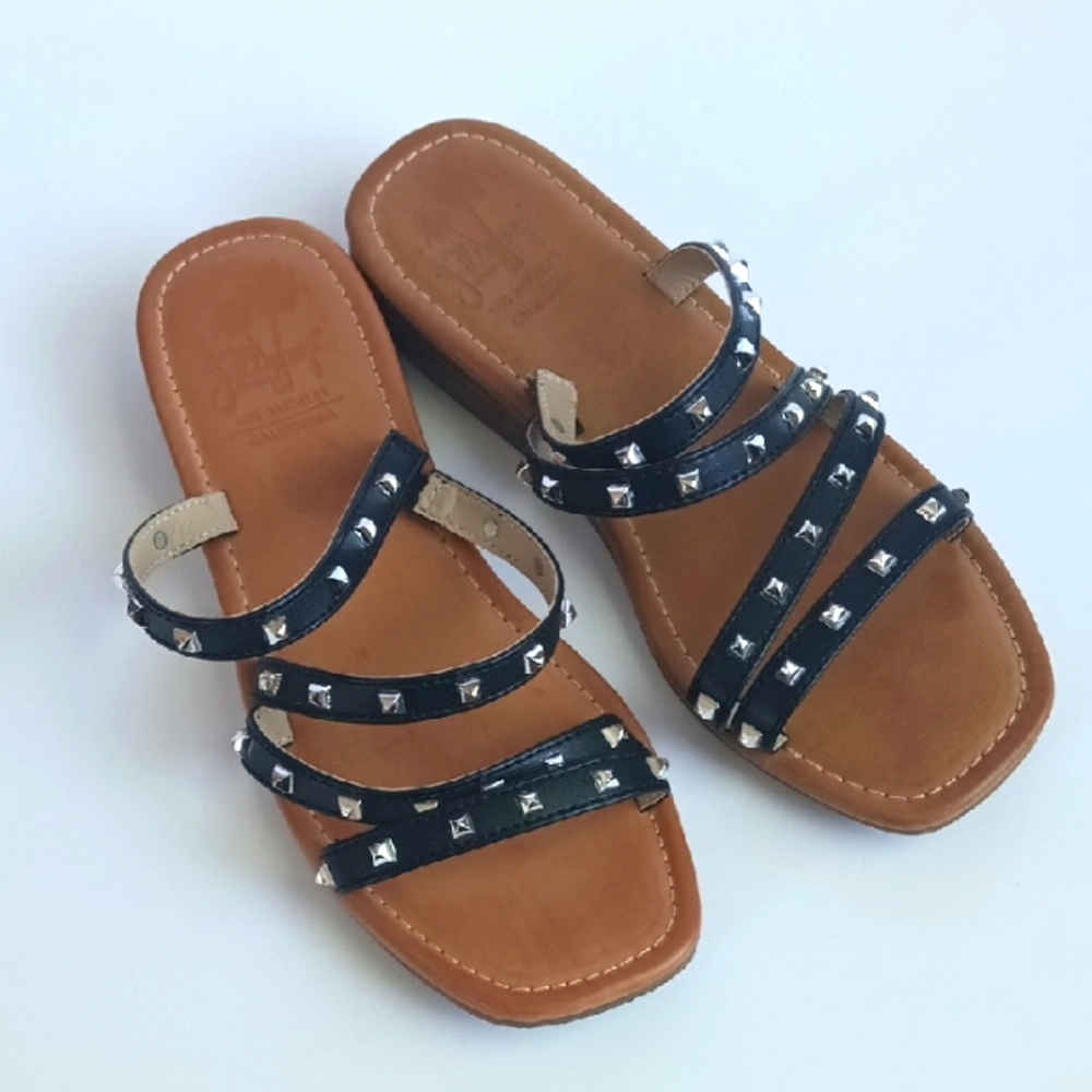 Black  Jellypop Sandals With Silver Details